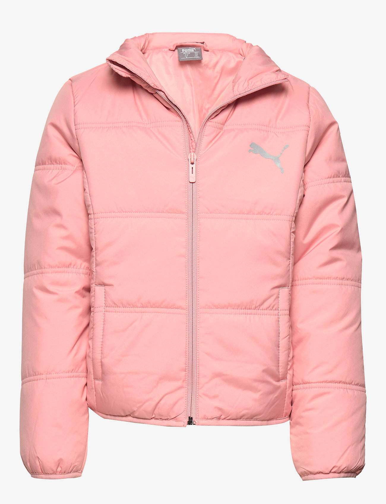 puma essentials padded long black coat