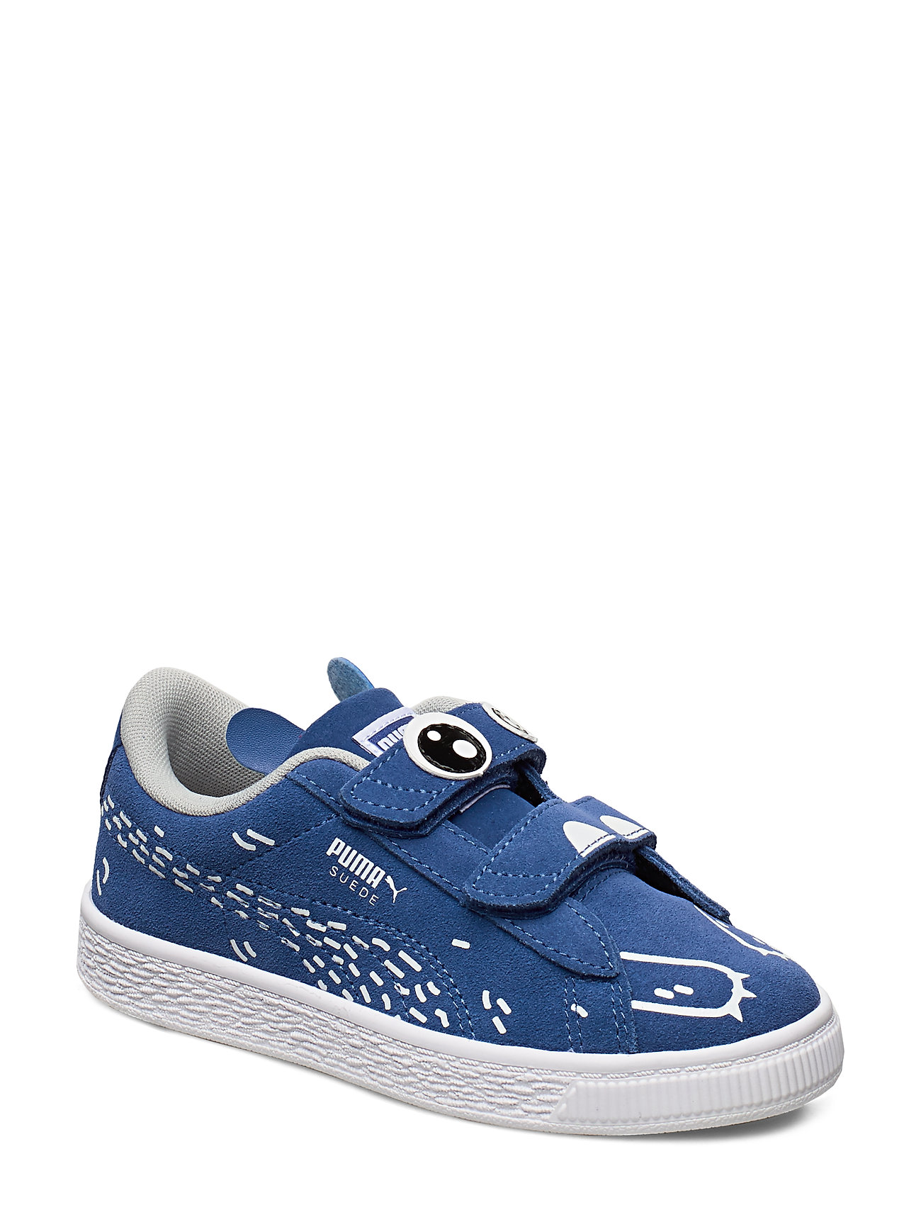 bright blue puma suedes