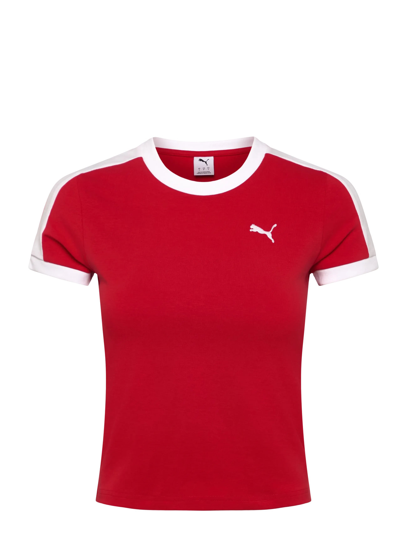 PUMA T7 Slim Tee, S, Red, Sports Overdele & T-shirts > Sport T-shirts, Dame