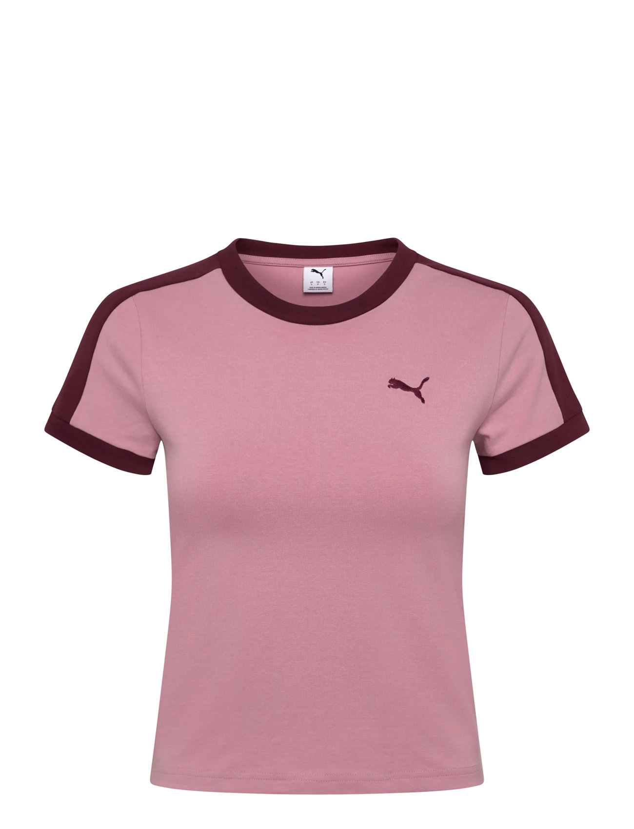 PUMA T7 Slim Tee, XS, Pink, Sports Overdele & T-shirts > Sport T-shirts, Dame