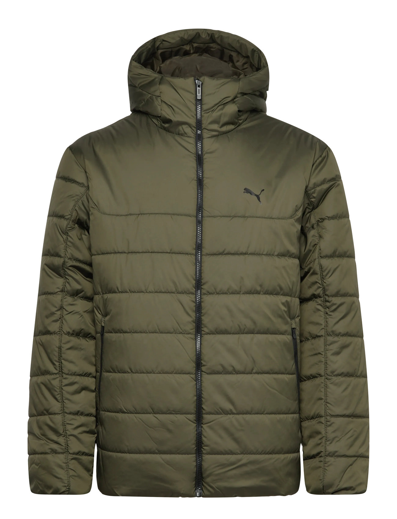 PUMA Ess Hooded Padded Jacket, M, Khaki green, Sport Jackets > Sport Padded Jackets, Herre