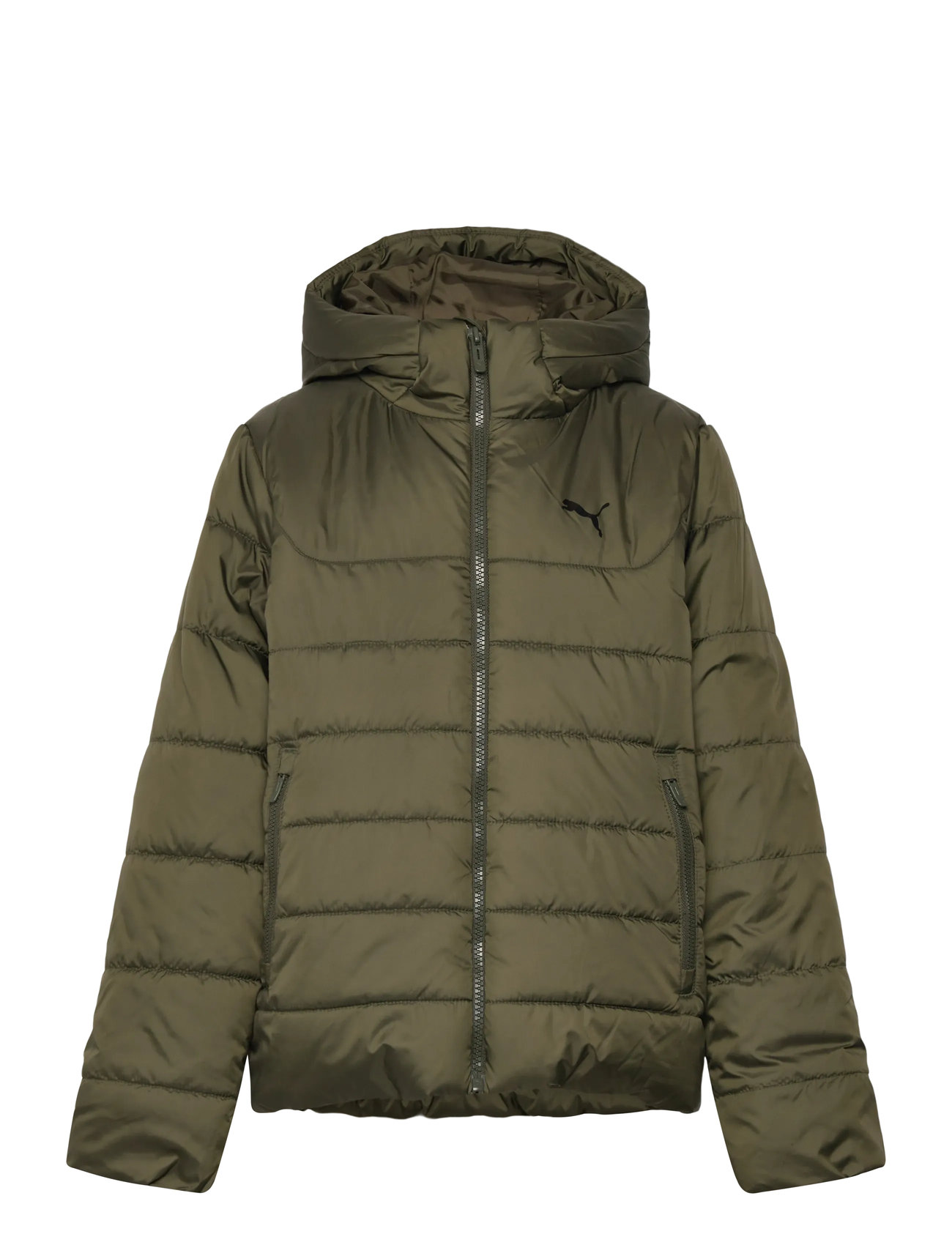 PUMA Ess Hooded Padded Jacket, 152, Khaki green, Jakker Og Frakker > Puffer Og Vatterede, Børn