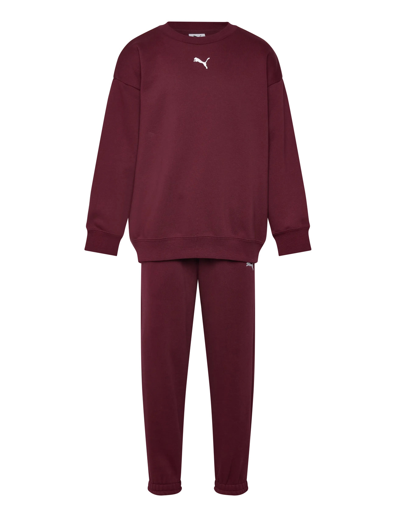 PUMA Loungewear Oversized Sweat Suit G, 176, Burgundy, Sport > Træningsdragter, Børn