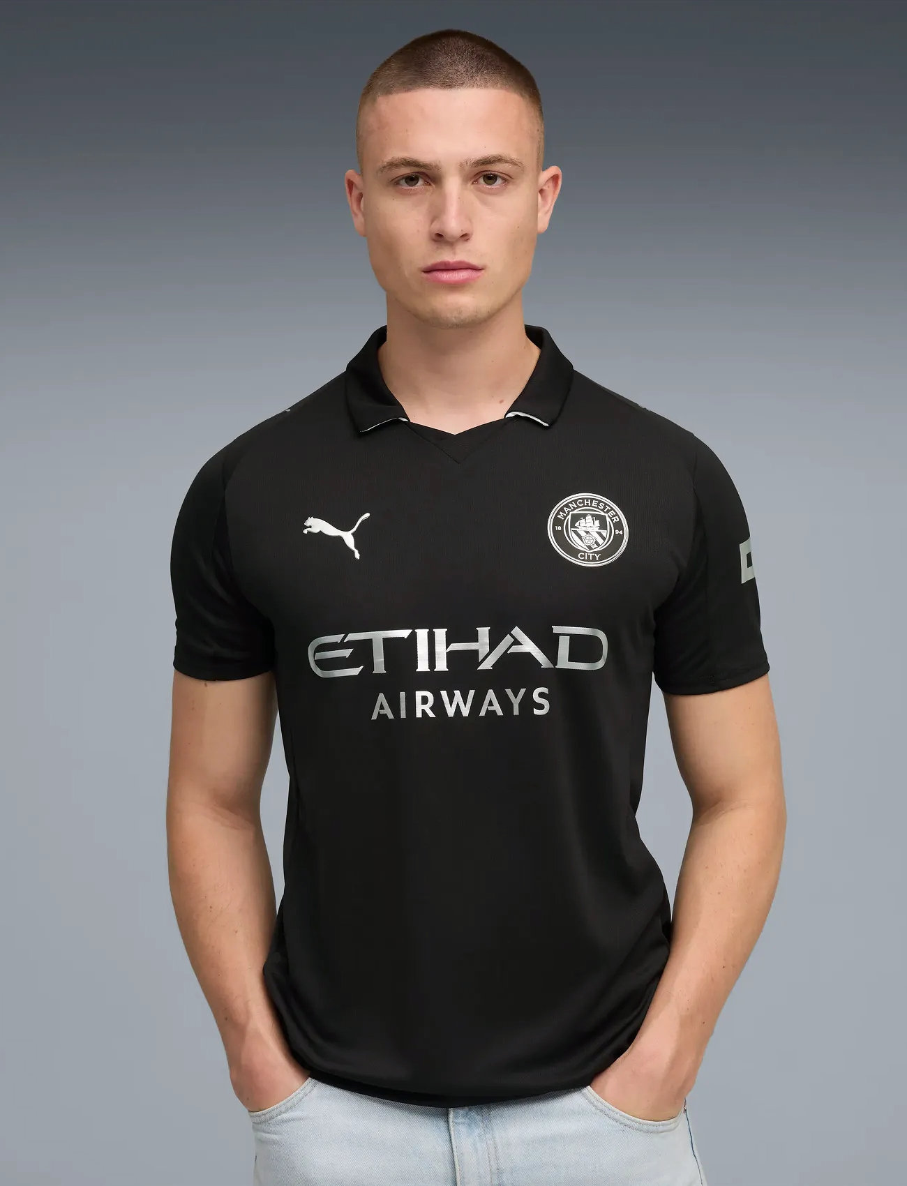 PUMA Mcfc Away Jersey Replica, XL, Black, Sport Overdele > Sport Football Shirts, Herre