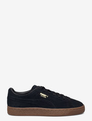 puma suede black gum bottom