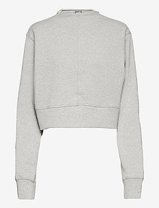 EXHALE Mock Neck Rib LS - sweatshirts & hoodies - light gray heather