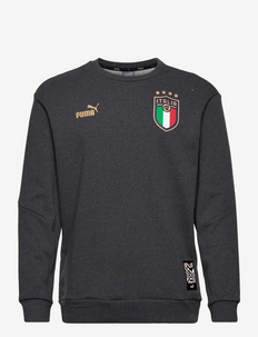 FIGC FtblCulture Crew Sweat - sweatshirts - dark gray heather-puma team gold
