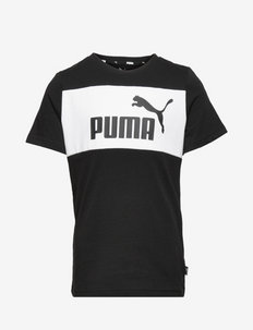 ESS+ Colorblock Tee B - pattern short-sleeved t-shirt - puma black