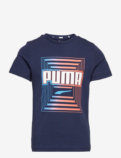 Alpha Graphic Tee B - ensfarvede kortærmede t-shirts - peacoat