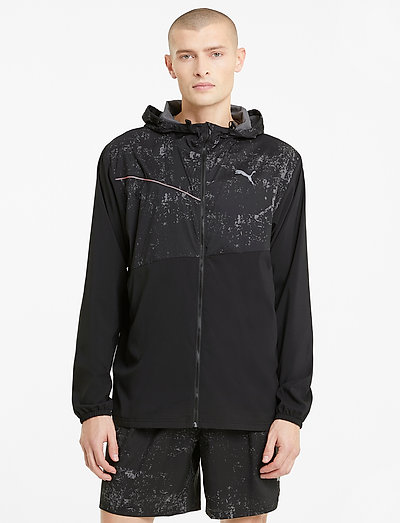 puma run graphic hooded jacket