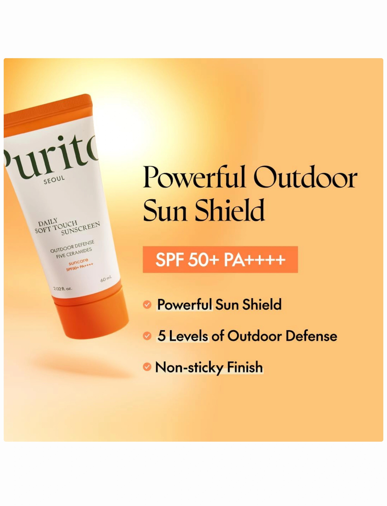 Purito Daily Soft Touch Suncreen Spf50+ Pa++++, 60 ml, Nude, Solpleje > Ansigt, Dame