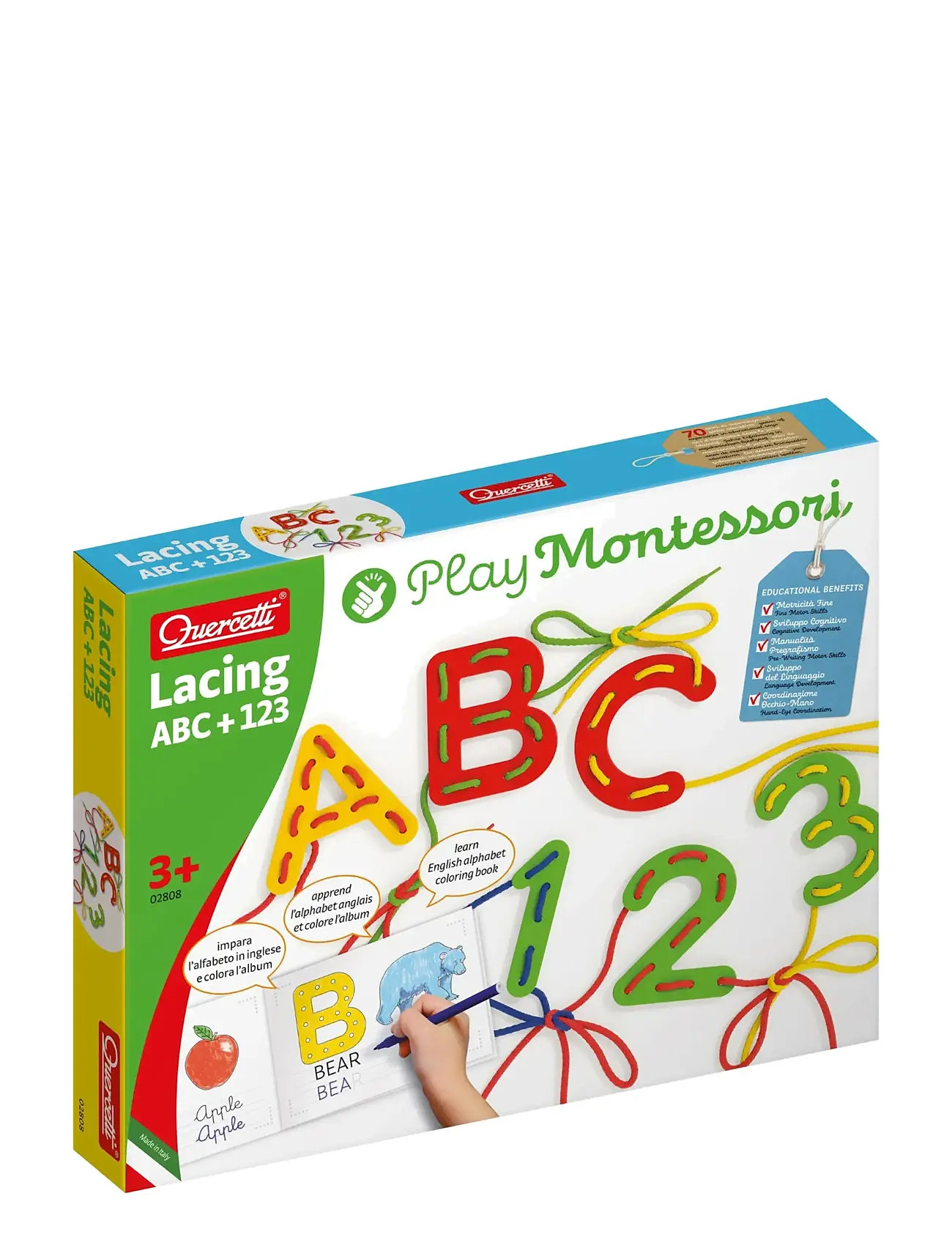 Lacing Abc + 123 Toys Puzzles And Games Games Educational Games Multi/patterned Quercetti