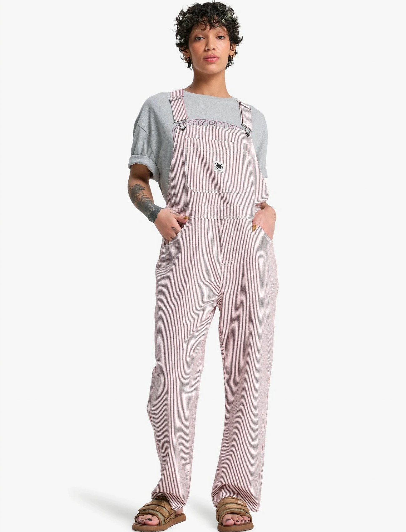 Quiksilver Angua Stripes Dungaree, XL, Cream > Sport, Dame