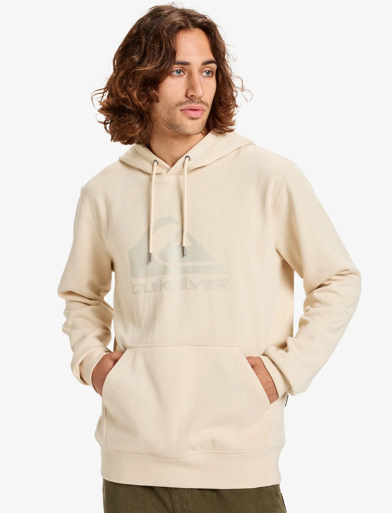 Quiksilver Comp Logo Hoodie, XXL, Cream, Sport Sweatshirts & Hoodies > Sport Hoodies, Herre