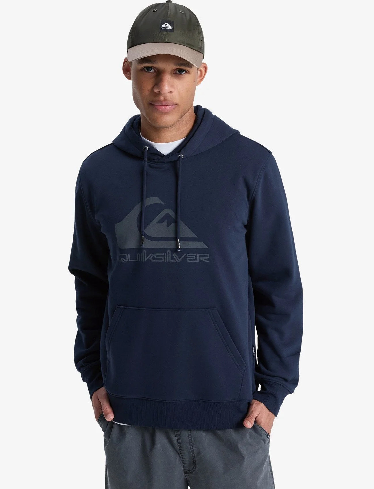 Quiksilver Comp Logo Hoodie, L, Navy, Sport Sweatshirts & Hoodies > Sport Hoodies, Herre