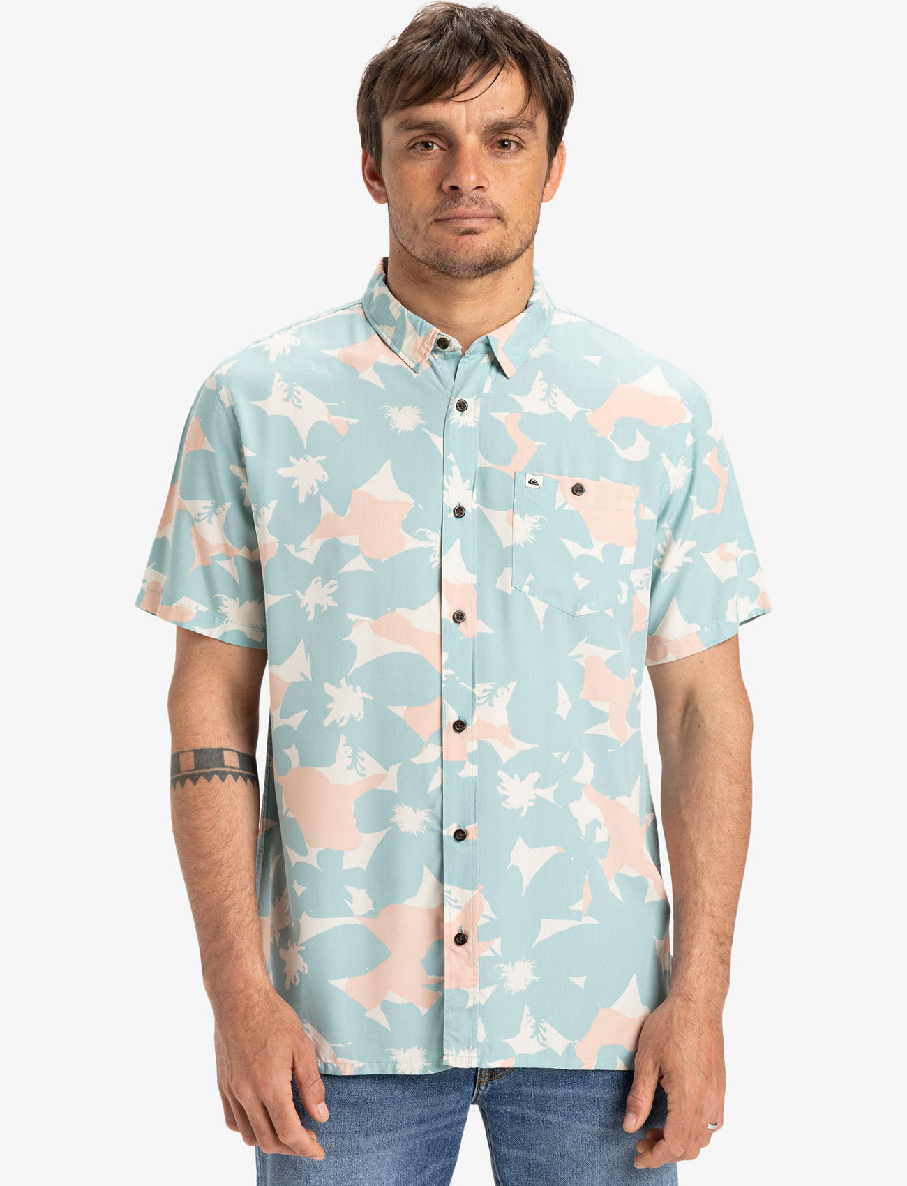 Quiksilver Safe Paradise Ss, M, Blue, Sport Overdele > Sport Shirts, Herre