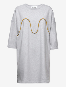 MAGIC SQUARE DRESS - vasaras kleitas - melange grey/ ecru olive