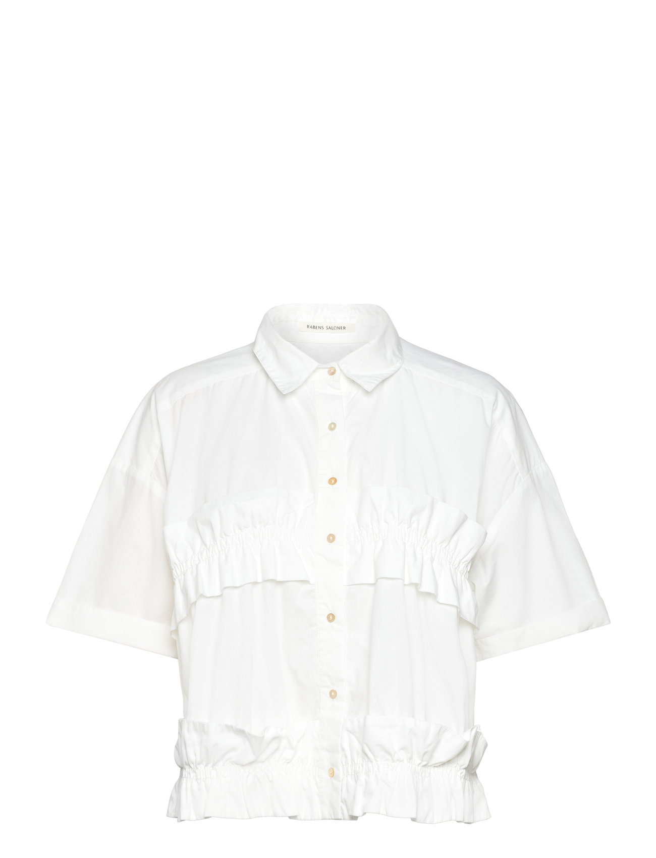 Poplin Frill Top - Paige Designers Shirts Short-sleeved White Rabens Sal R