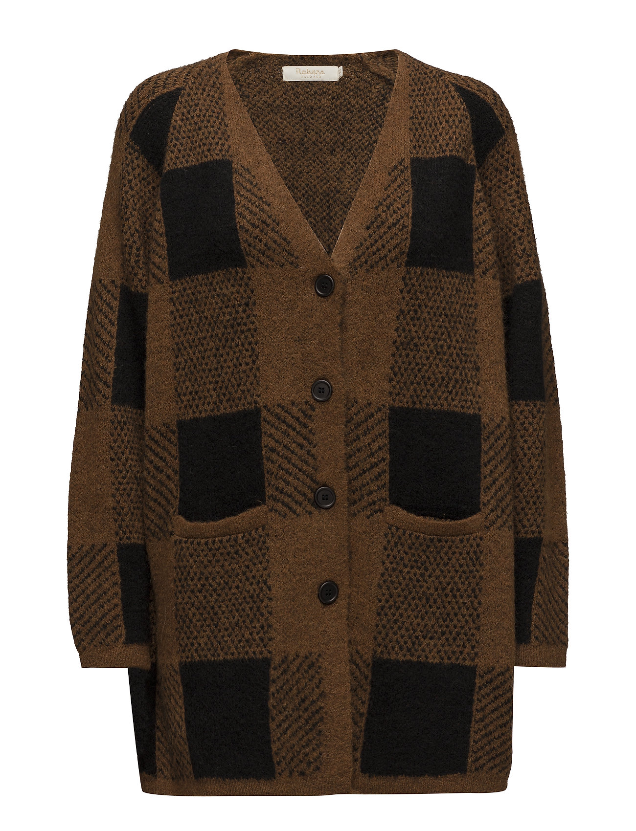 Rabens Saloner Blurred Check Cardigan Gebreide Trui Bruin Sal rabens saloner kopen in de aanbieding Rabens Saloner Blurred Check Cardigan Gebreide Trui Bruin Sal rabens saloner kopen in de aanbieding