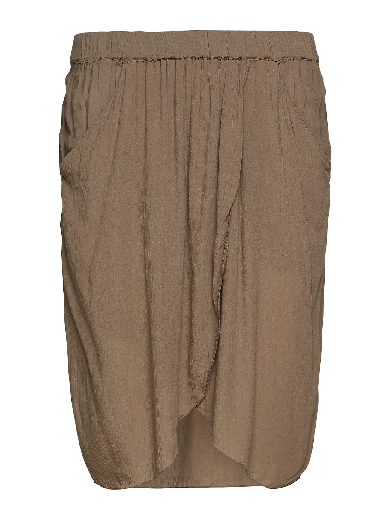 Rabens Saloner Crinkle Skirt Rok Knielengte Beige Sal rabens saloner kopen in de aanbieding