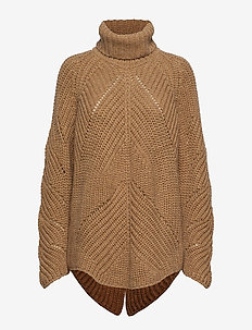 Giant cable OS RN sweater - CARAMEL