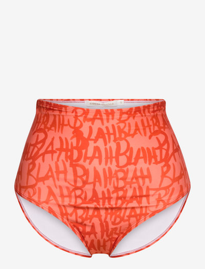 Miranda - high waist bikini bottoms - coral/red