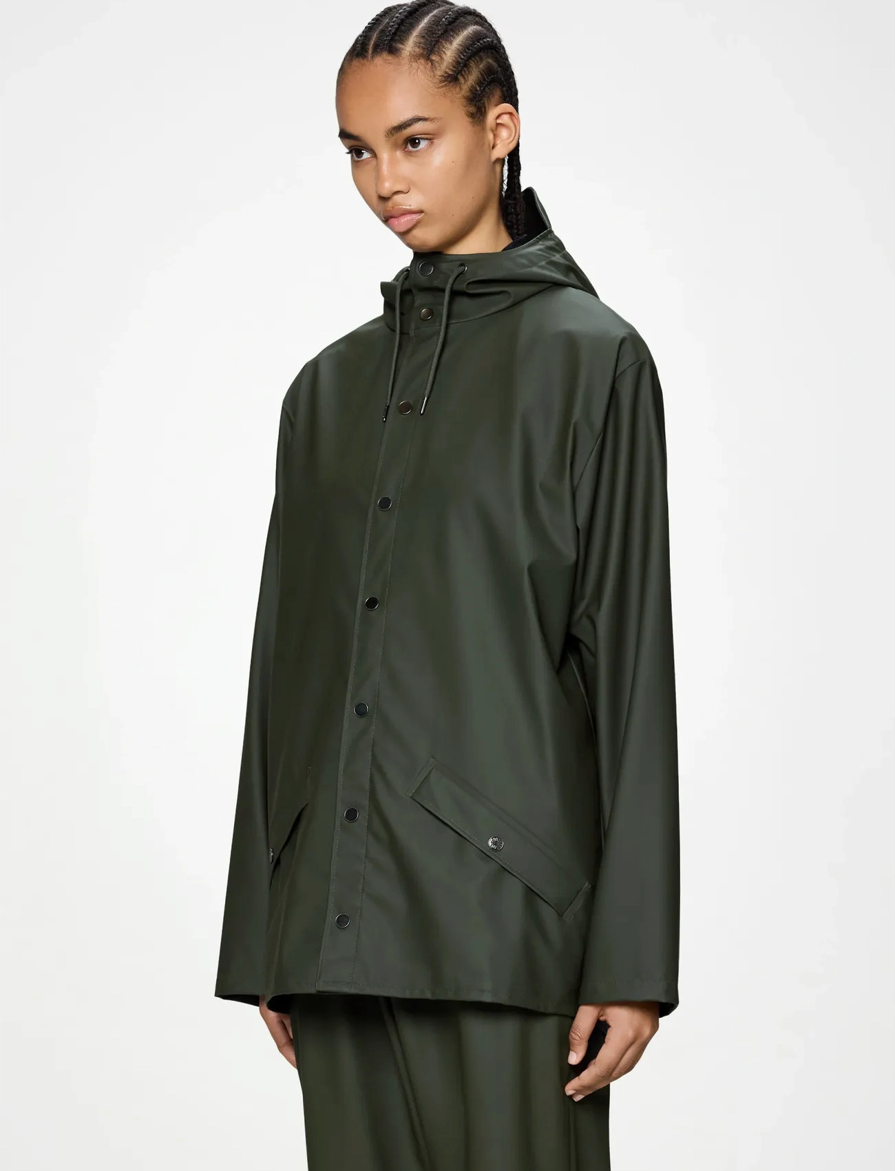 Rains Jacket W3, L, Khaki green, Regntøj > Regnfrakker, Dame