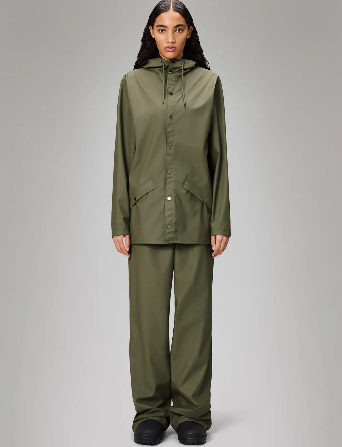Rains Jacket W3, M, Khaki green, Regntøj > Regnfrakker, Dame