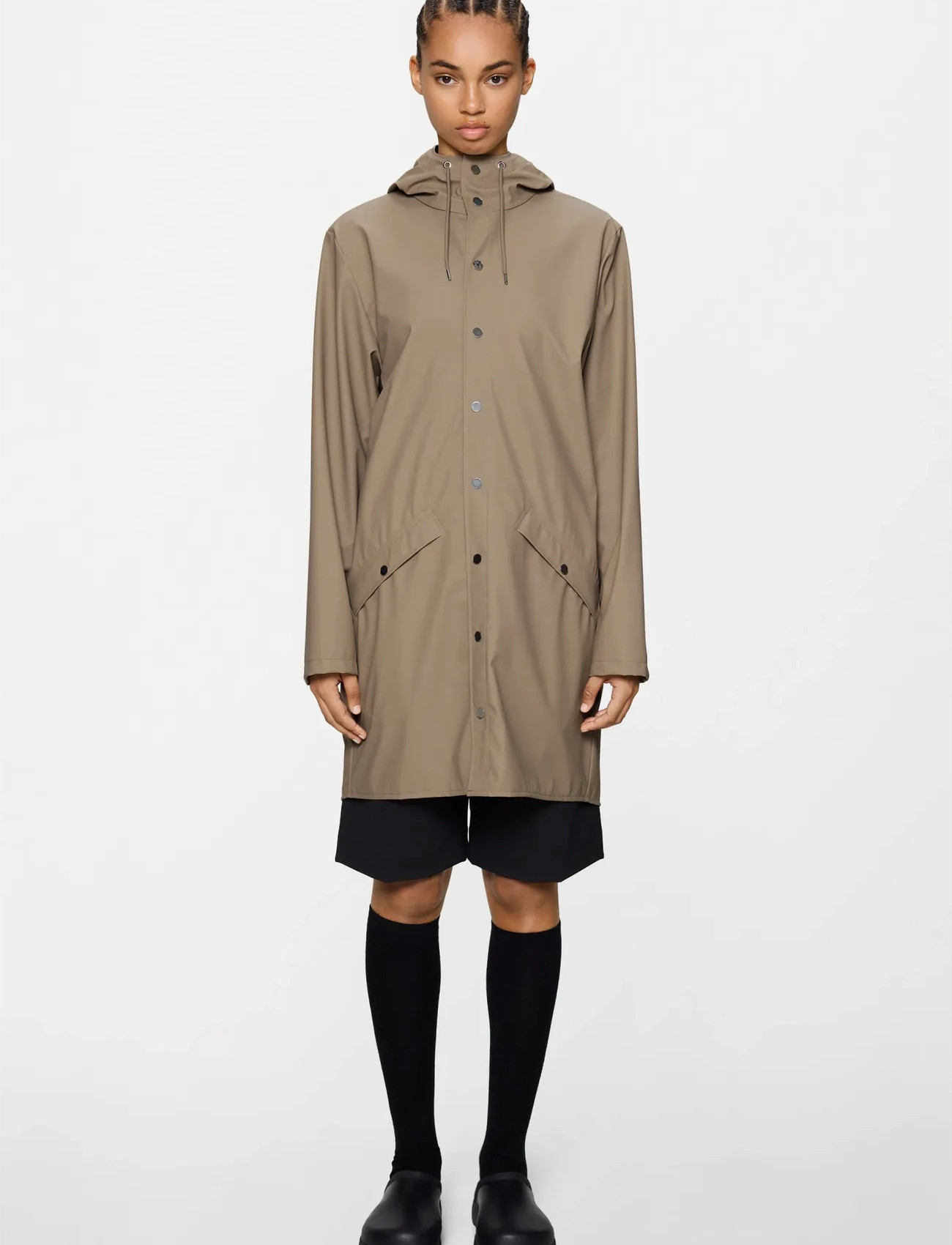 Rains Long Jacket W3, M, Beige, Regntøj > Regnfrakker, Dame