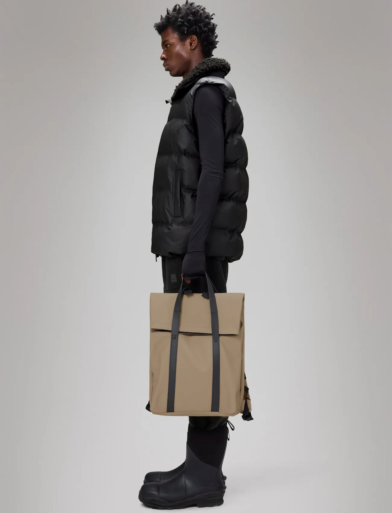 Rains 2 Way Tote Backpack W3, One Size, Beige, Tasker > Rygsække, Herre