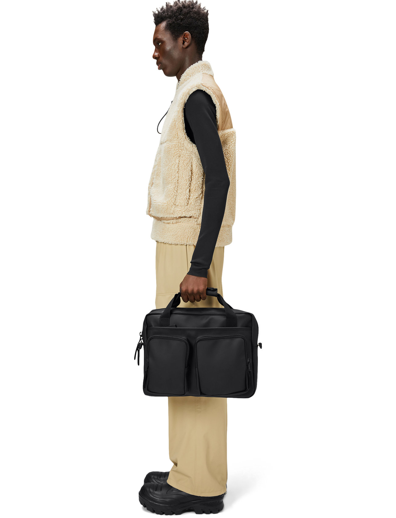 Rains Texel Tech Bag W3, One Size, Black, Designere > Budbringere, Herre