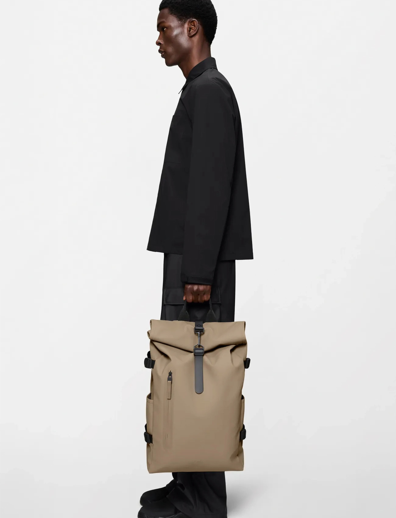 Rains Rolltop Rucksack Large W3, One Size, Beige, Tasker > Rygsække, Herre