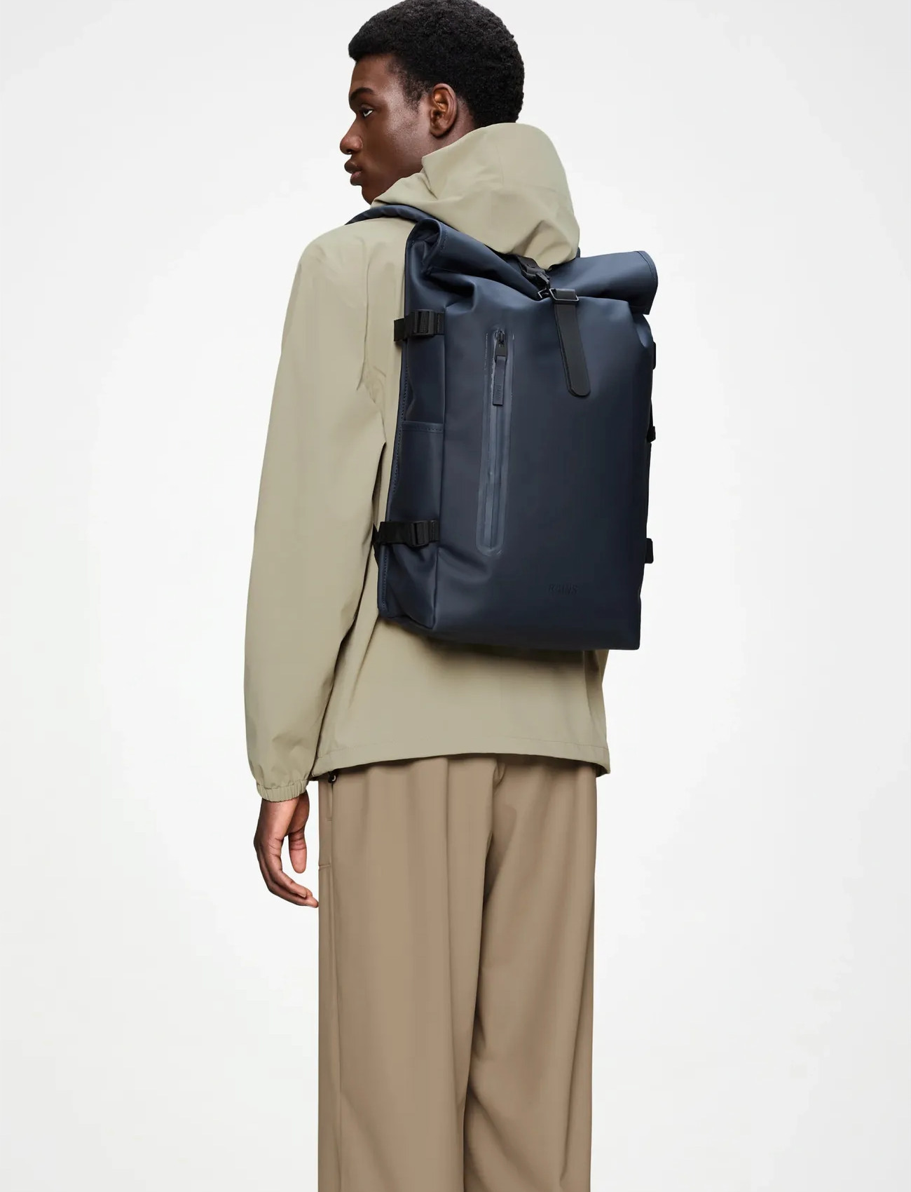 Rains Rolltop Rucksack Large W3, One Size, Navy, Tasker > Rygsække, Herre