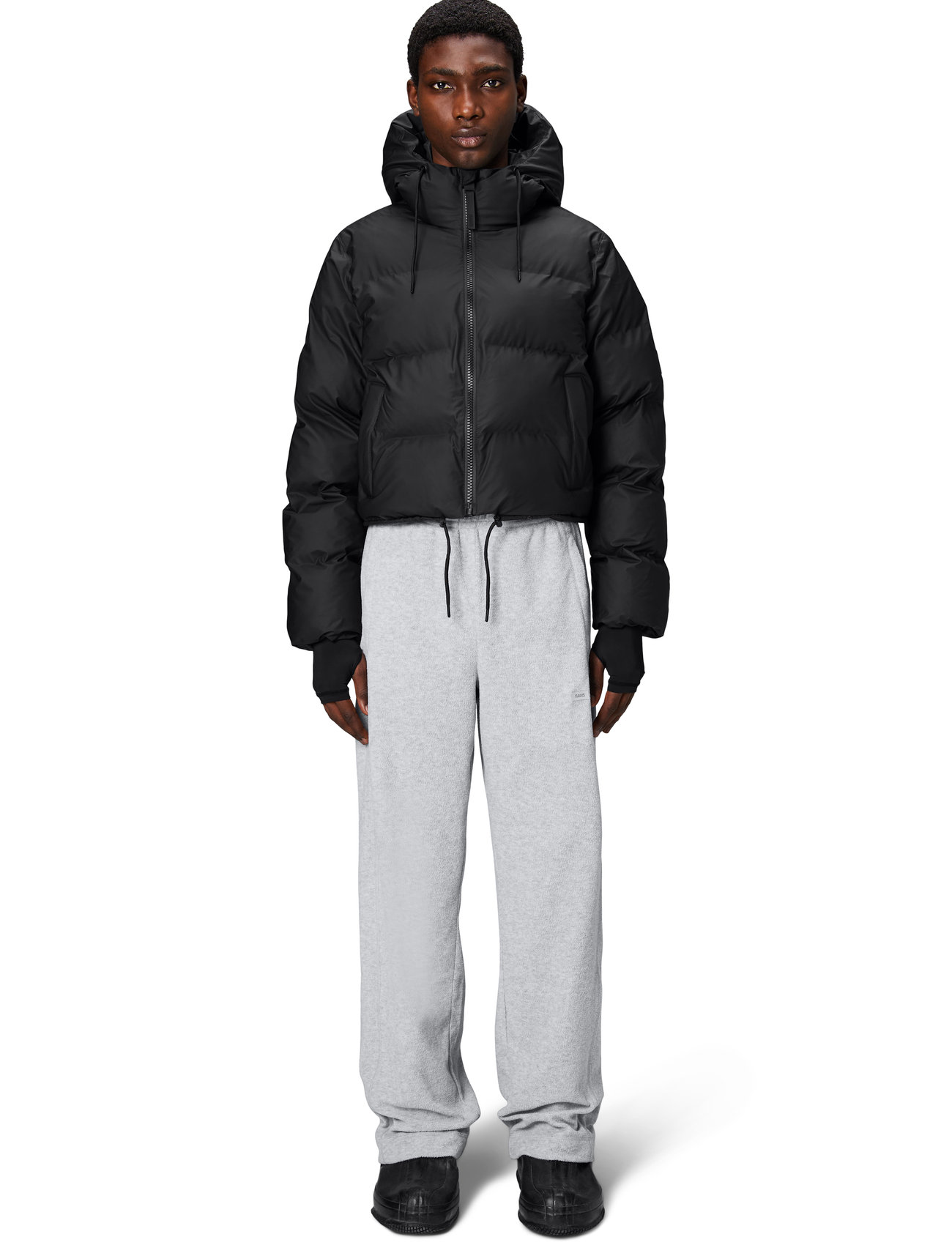 Rains Alta Short Puffer Jacket W3T3, XL, Black, Jakker > Vatteret Jakke, Dame