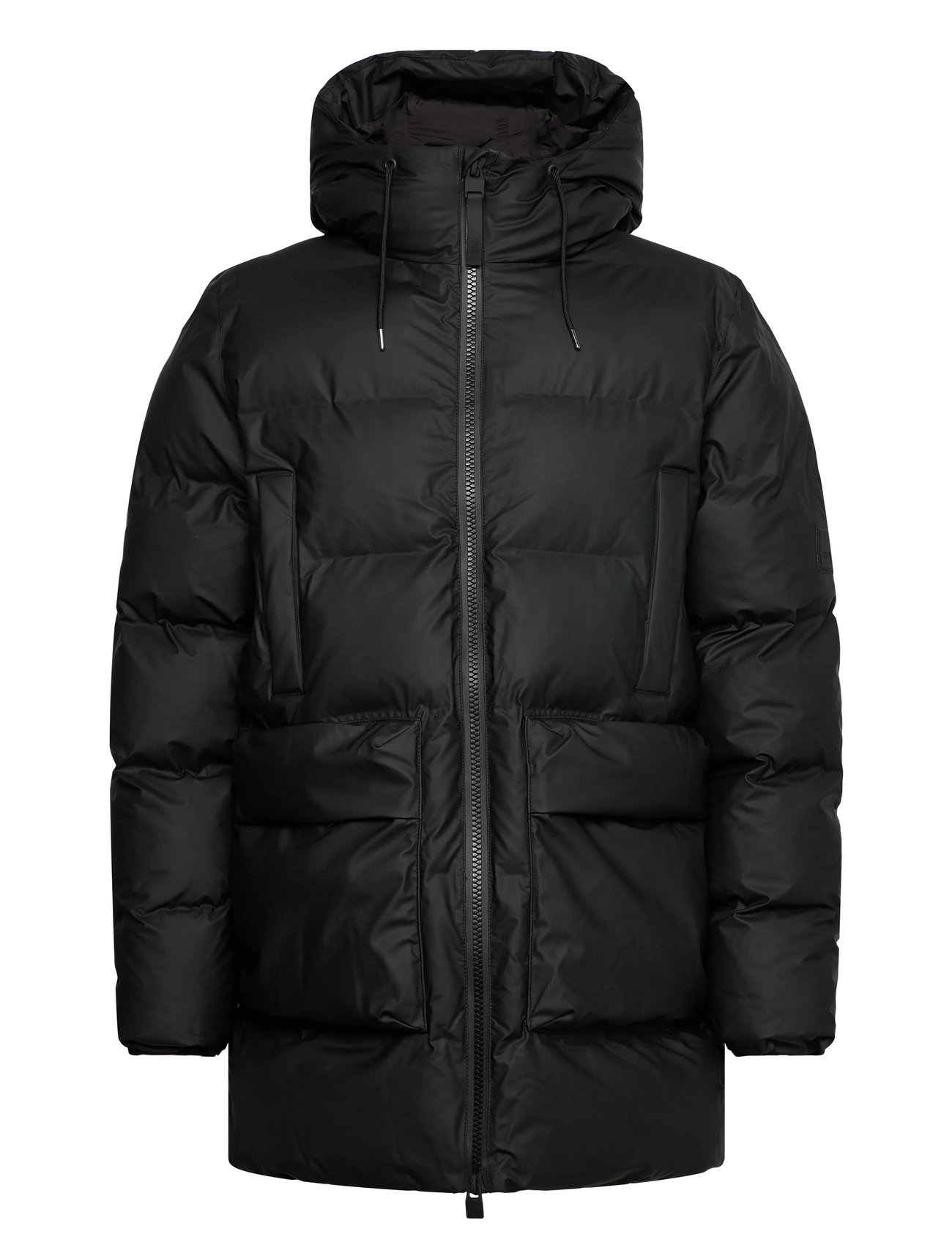 RAINS Alta Long Puffer Cargo Jacke W3T4 Schwarz - L - Herren