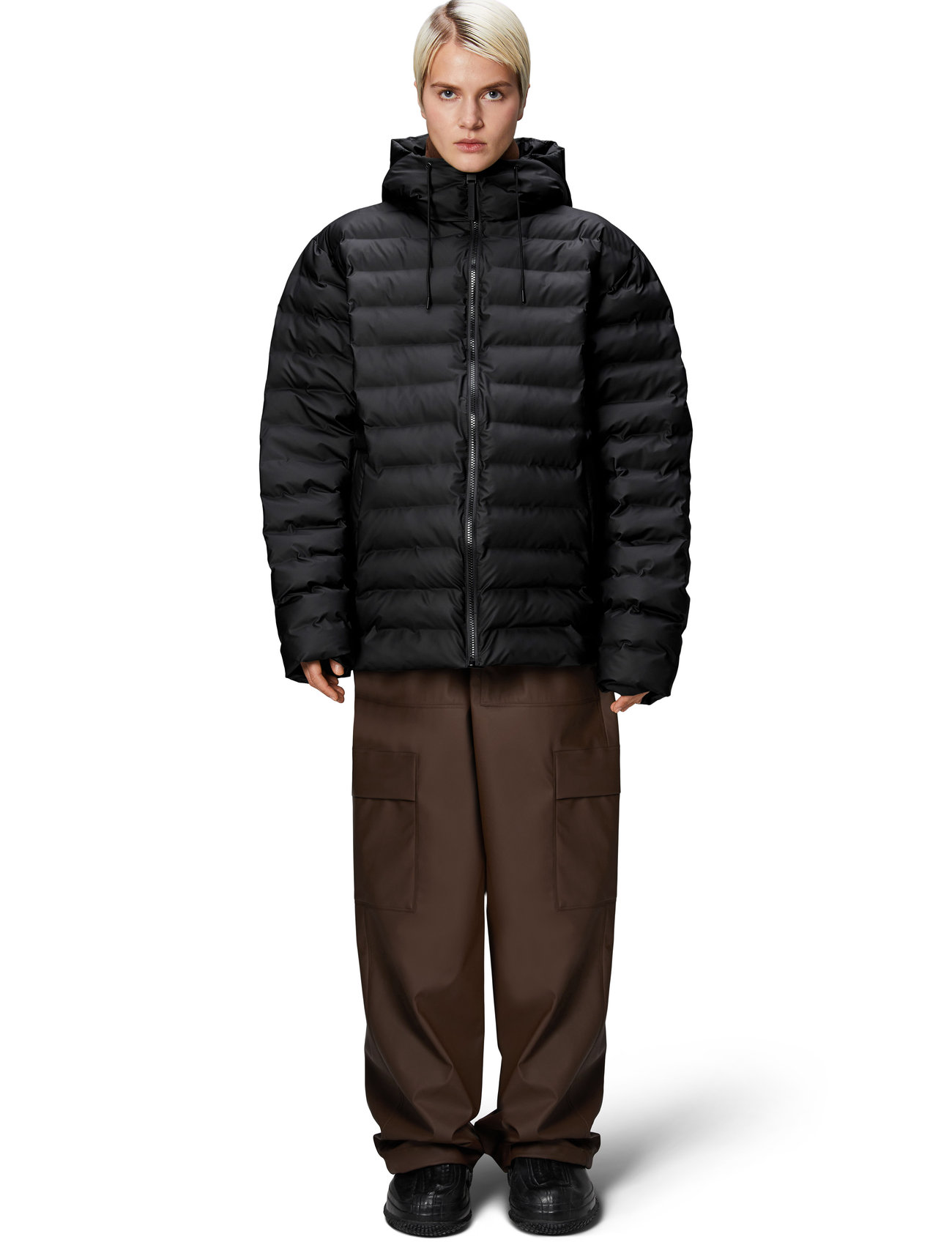 Rains Lohja Puffer Jacket W3T2, S, Black, Jakker > Vatterede Jakker, Herre