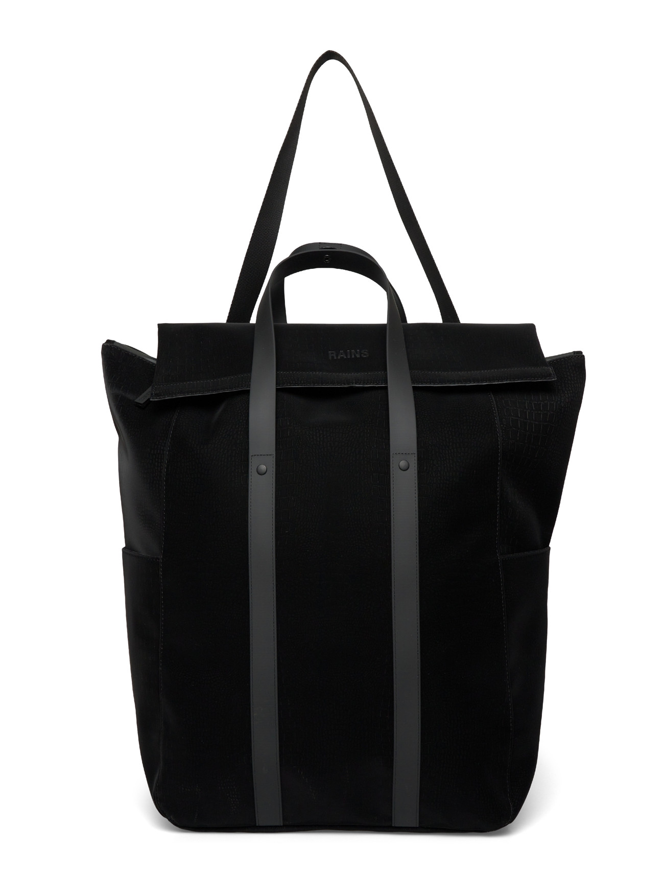 Rains 2 Way Tote Bag Large W3, One Size, Black, Backpacks > Business Backpacks, Herre