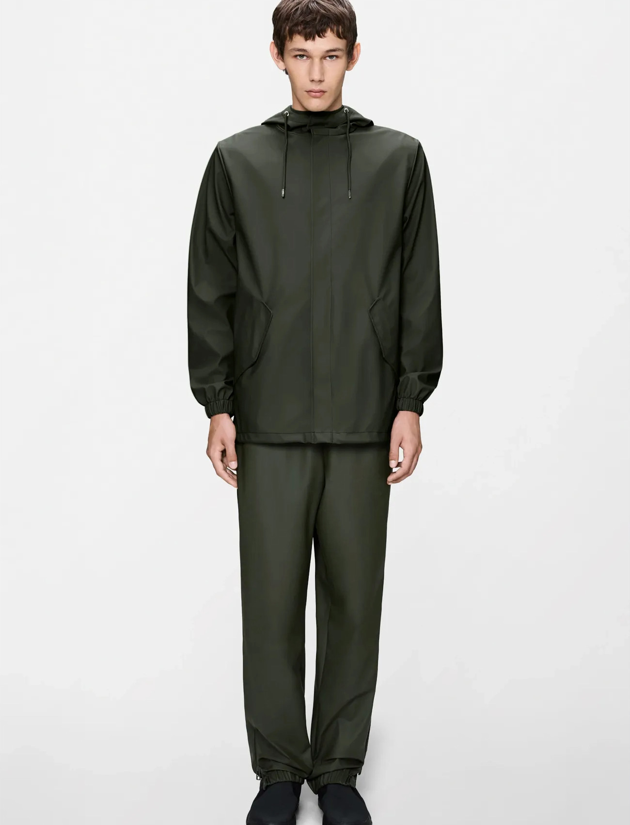 Rains Fishtail Jacket W3, M, Khaki green, Regntøj > Regnfrakker, Dame