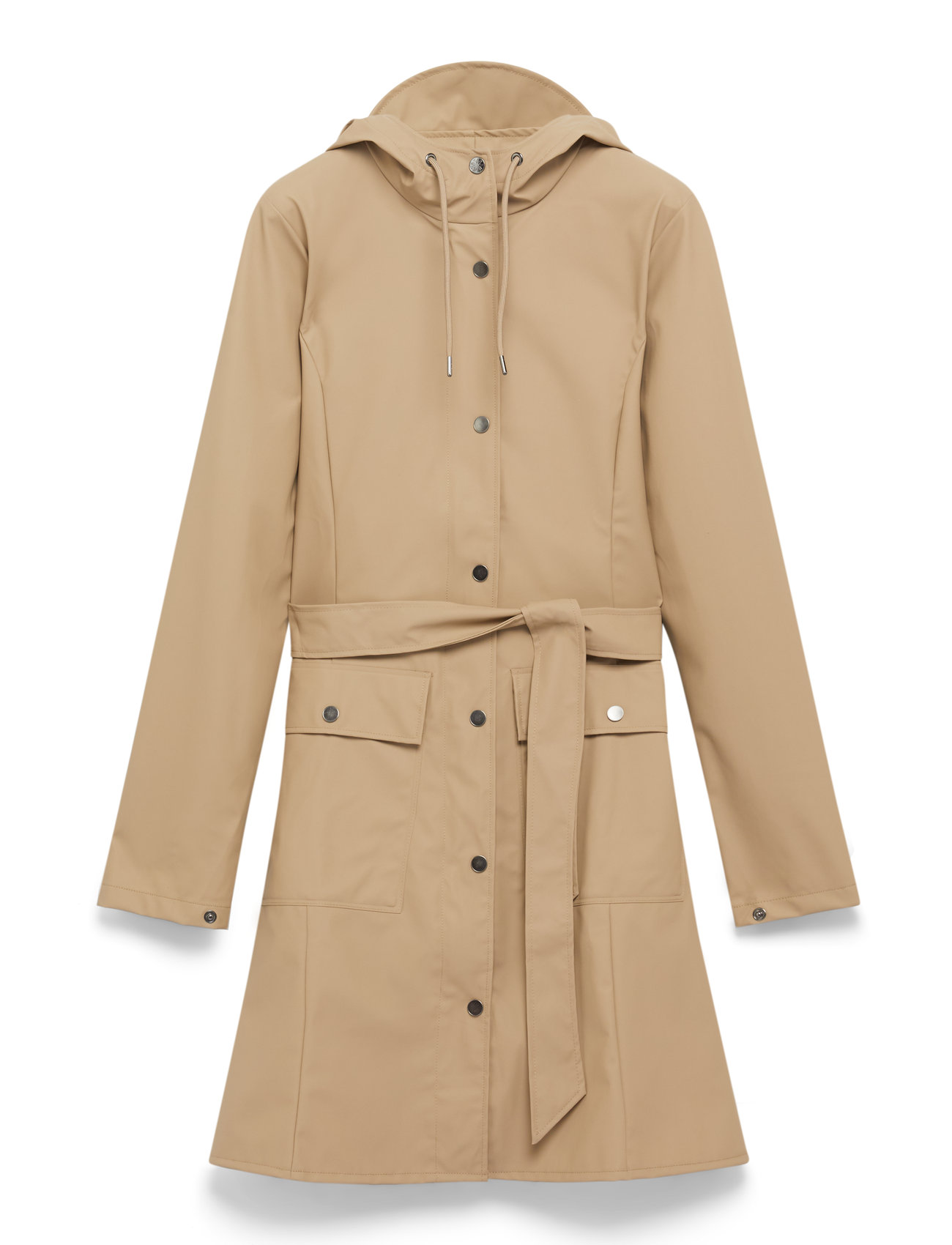 RAINS Curve Long Jacke W3 Beige - L - Damen