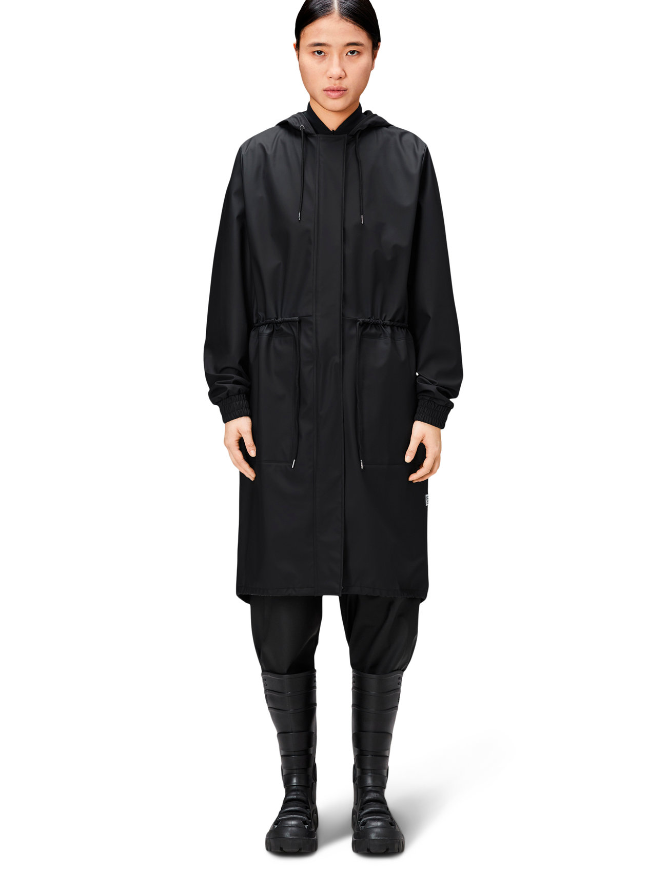 Rains String W Parka W3, M, Black, Regntøj > Regnfrakker, Dame