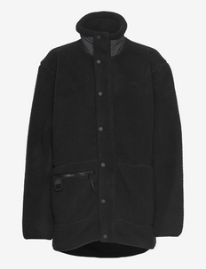 Long Heavy Fleece Jacket - teddy sweaters - 01 black
