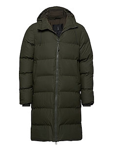 rains long puffer jacket grøn