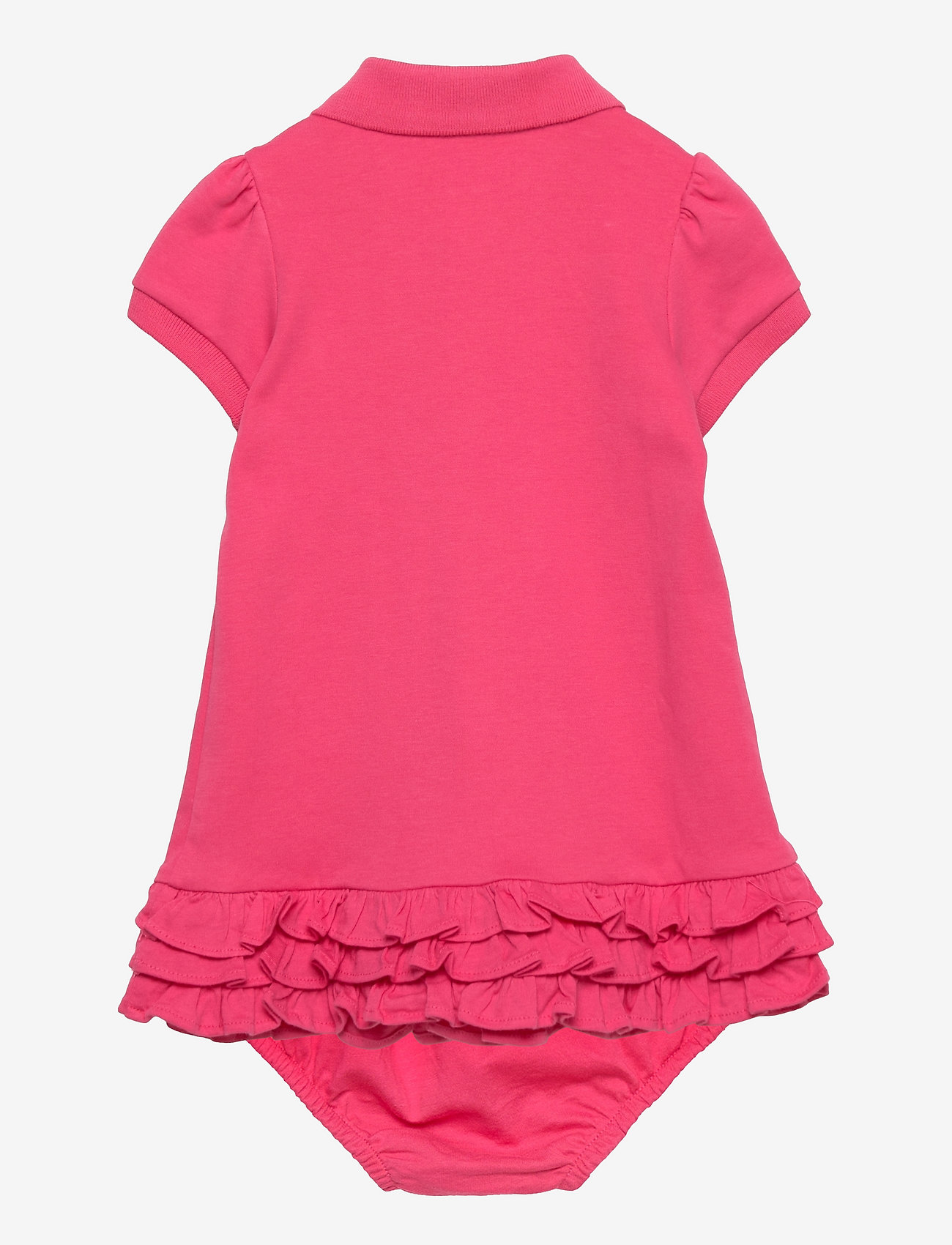 Ralph Lauren Baby - Ruffled Cotton Polo Dress & Bloomer - baby dresses - hot pink - 1