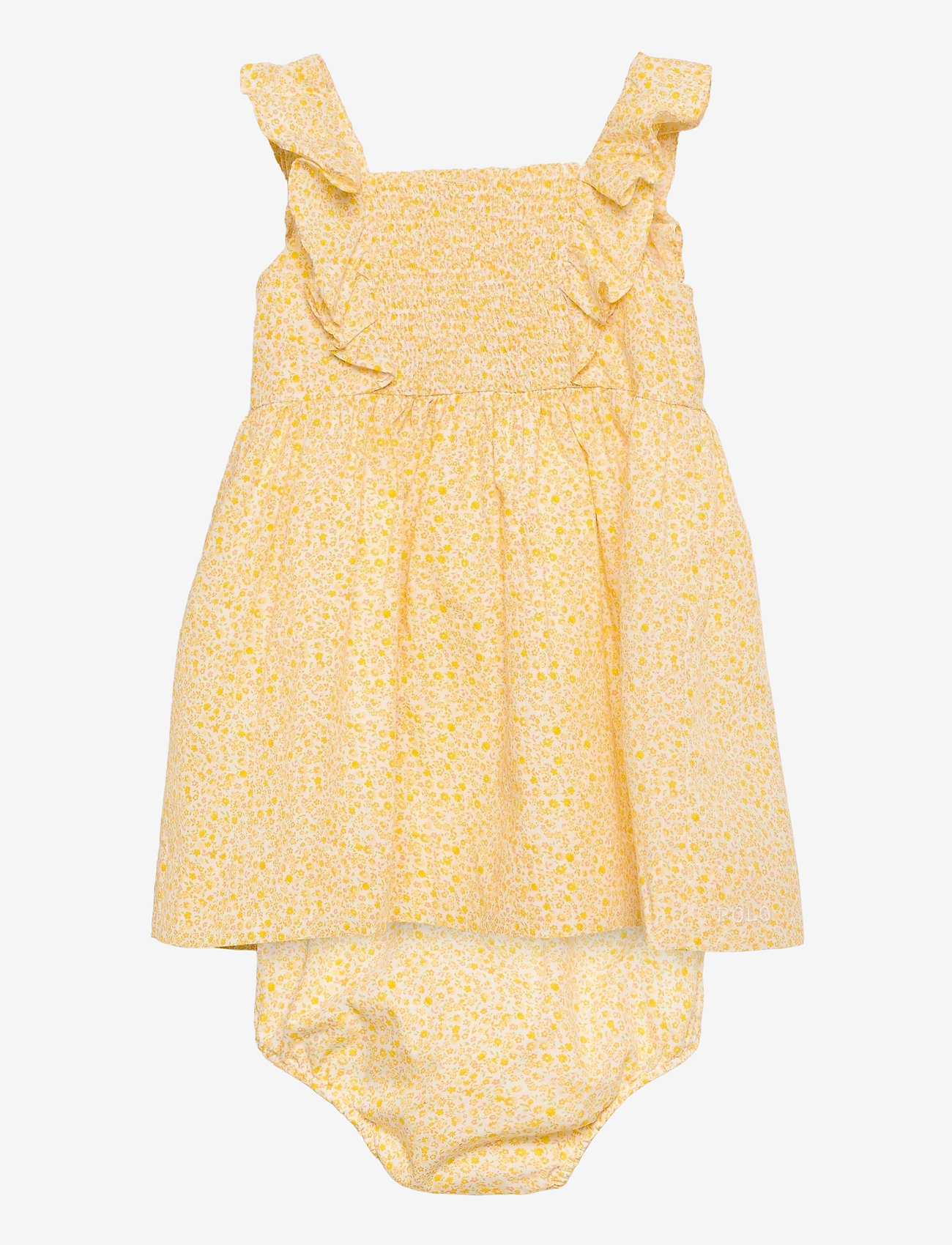 Ralph Lauren Baby - Ruffled Dress & Bloomer - sleevless baby dresses - yellow multi - 1
