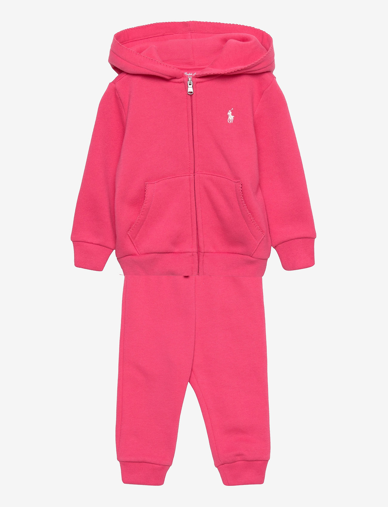 Ralph Lauren Baby - Fleece Hoodie & Pant Set - sweatsuits - hot pink - 0