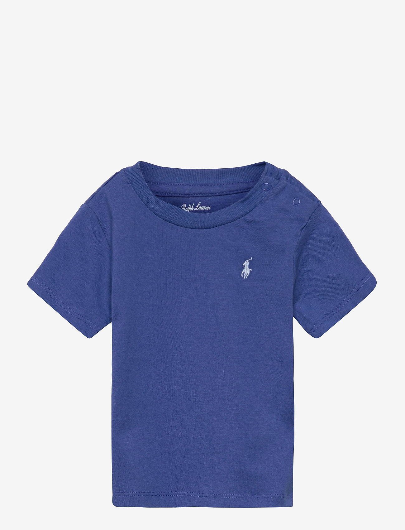 Ralph Lauren Baby - Cotton Jersey Crewneck Tee - plain short-sleeved t-shirts - liberty blue - 0