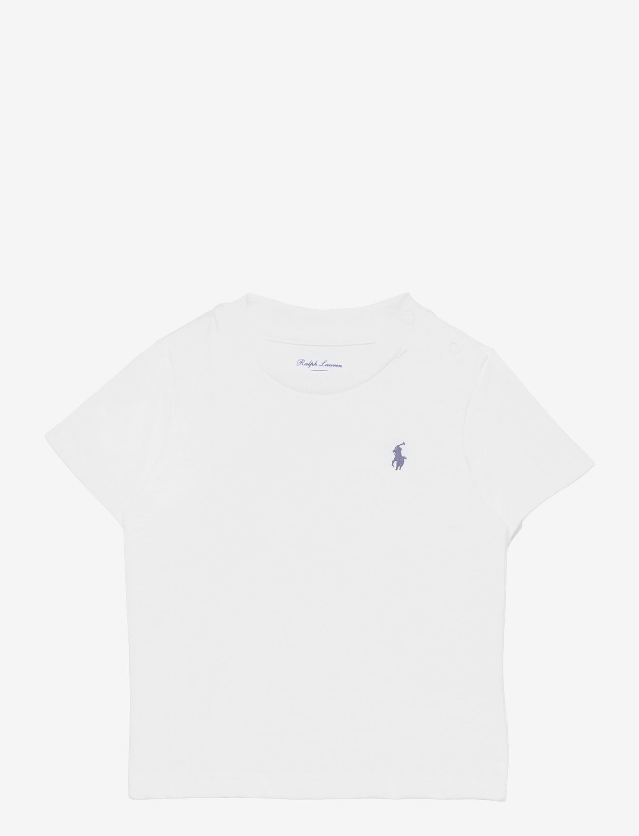 Ralph Lauren Baby - Cotton Jersey Crewneck Tee - plain short-sleeved t-shirts - white - 0