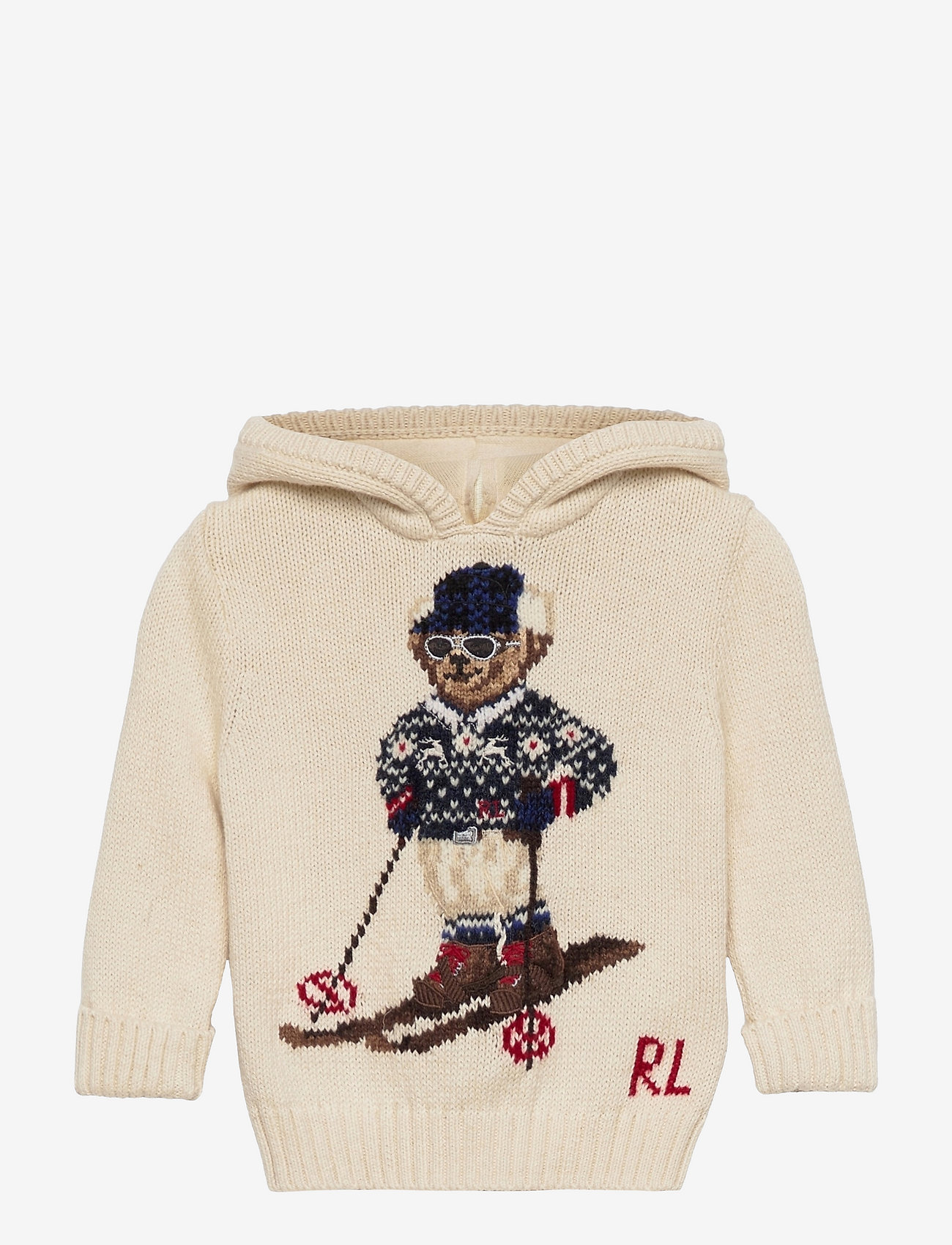 Ralph Lauren Baby - Polo Bear Cotton-Blend Back-Zip Sweater - hoodies - andover cream - 0