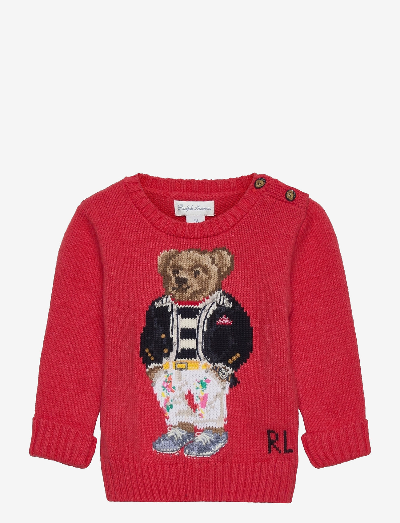 Ralph Lauren Baby - Polo Bear Cotton Sweater - jumpers - starboard red - 0