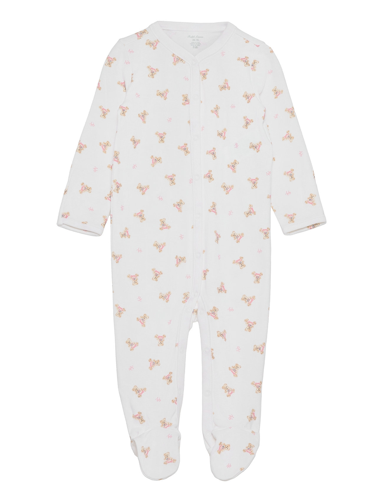 Bear Covrall- Piece-Coveral Langærmet Body White Ralph Lauren Baby